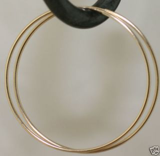   Yellow Gold Endless Hoop Earrings 50mm X 1mm SEXY SKINNY THIN Hoops