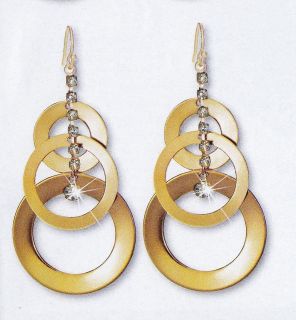 AVON Shiny Circles Rhinestone Earrings choose your Metal