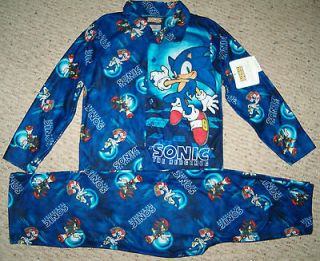 NWT Sonic The Hedgehog Flannel Pajama Set Sizes 6/7   8   10/12