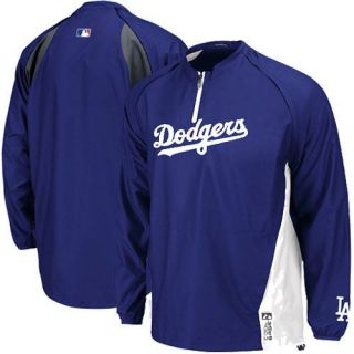 Majestic L.A. Dodgers Royal Blue Gamer Quarter Zip Performance Jacket