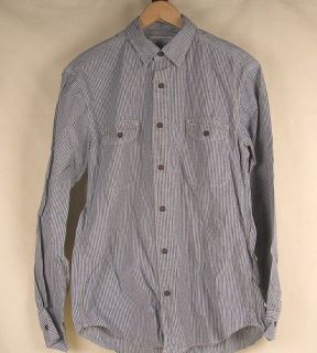   Jeans LS cotton shirt blue denim stripe button front NWT MSRP $69.50