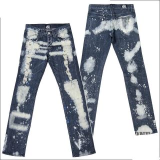 ROCK & REPUBLIK Deadlock BLUE Splatter DENIM Torn JEANS Vaughn 28 