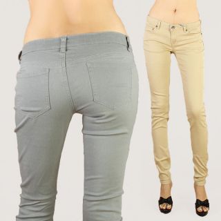   Twill DENIM SKINNY PANTS Casual School Khaki Stretch Skinny Jeans NEW