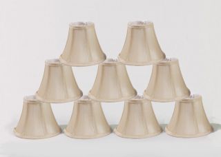 Chandelier Lamp Shades, Set of 9, Soft Bell 3x 6x 5 Cream , Clip on 