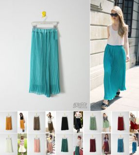 pink pleated maxi skirt in Skirts