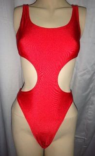 New Sexy Red One Piece Thong Swimsuit / Leotard for Women size 12 