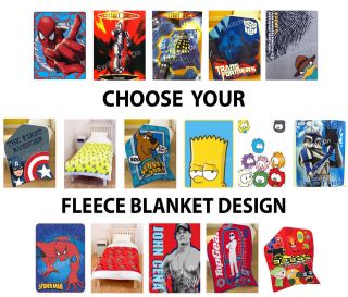   ** BOYS CHILDRENS KIDS FLEECE BLANKETS THROWS   LOADS OF CHARACTERS