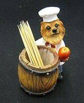POMERANIAN Red CHEF Dog Toothpick Holder Figurine