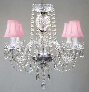ALL CRYSTAL CHANDELIER CHANDELIERS WITH PINK SHADES
