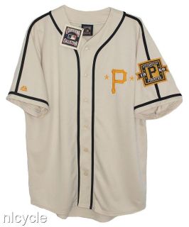 Pittsburgh PIRATES MLB MAJESTIC COOPERSTOWN CREAM JERSEY L XL NWT
