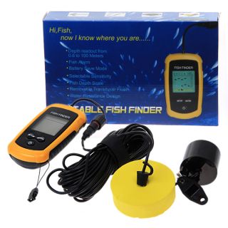   Portable Sonar Sensor Fish Depth Finder Fishfinder Alarm Transducer