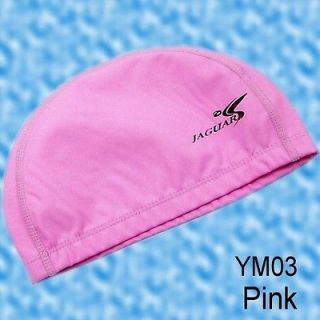 New Pink Polyester Swimming Swim Bathing Hat Fabric PU Coating Cap 