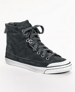   WOMENS KID SUEDE GRAPHITE HIGH TOP SNEAKERS Authentic New in Box