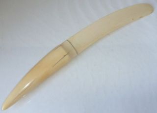   ANTIQUE COLONIAL INDIAN SOLID BONE PAGE TURNER LETTER OPENER 207 GRAMS