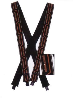 Mens Harley Davidso​n Suspenders, with Orange Stripes