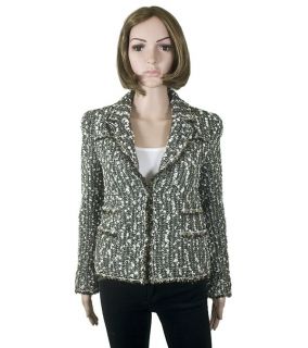 CHANEL 04A Black and White Fantasy Tweed Jacket FR 40 8