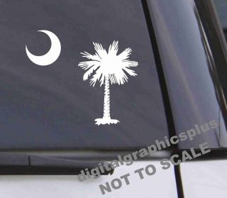 SC Palm Tree Vinyl Sticker South Carolina Palmetto Moon