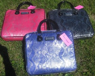 Betsey Johnson Metallic Python Black Pink Blue Laptop Case Sleeve Bag 