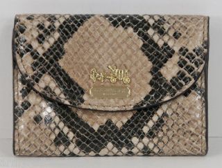 NEW COACH MADISON NATURAL PYTHON LEATHER BUSINSS ID CARD CASE MINI 