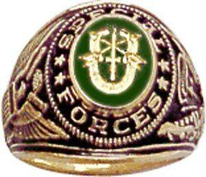 US Army Sterling Ring Jewelry Special Forces Mens DE OPPRESSO LIBER 