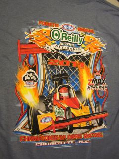 Mens T Shirt oreilly auto parts drag racing charlotte, n.c. blue 