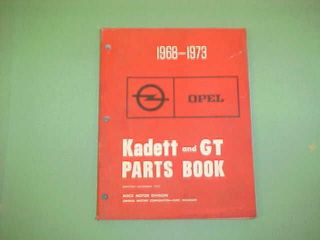 1968 1969 1970 1971 1972 1973 OPEL KADETT GT NOS PARTS MANUAL CATALOG 