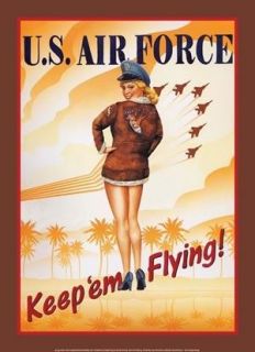 NOSTALGIC US AIR FORCE KEEPEM FLYING PIN UP GIRL METAL WALL SIGN 17 