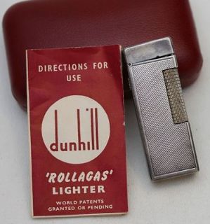 OLD DUNHILL HOBNAIL SILVER PLATE ROLLAGAS VINTAGE BUTANE GAS LIGHTER 