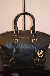 Michael kors bedford black leather satchel