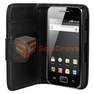   Leather Wallet Case Pouch w/ Card Holder For Samsung S5830 Galaxy Ace