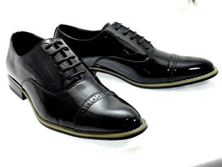 New Mens Oxford Patent Leather lace Up Dress Shoes