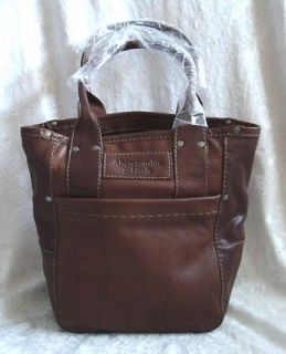 BRAND NEW AUTHENTIC ABERCROMBIE & FITCH BROWN LEATHER MEGHAN TOTE BAG 