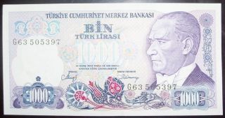 TURKIYE (TURKEY) 7.EMISSION 1000 LIRA G UNC