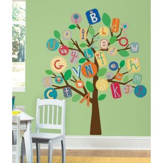 New Blue ABC ALPHABET TREE WALL DECALS MURAL Baby Boy Nursery Stickers 