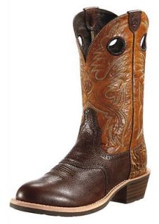 Ariat Western Boots Mens Heritage Roughstock 8.5 D Brown 10009565