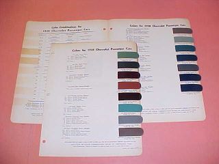 1938 CHEVROLET CHEVY CAR PAINT CHIPS COLOR CHART 38