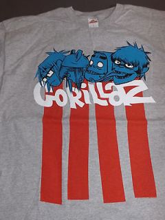 GORILLAZ Head Sticks Stripes T Shirt **NEW music band concert tour