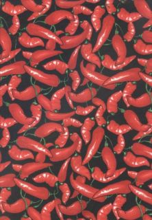 Half Yard   Red Hot Chili Peppers   100% Cotton Fabric   58 inches 