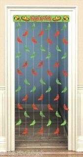 FIESTA HOT TAMALE CHILI PEPPERS DOORWAY CURTAIN ~ Party Decorations 