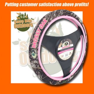 NEW Mossy Oak Camo with Pink Steering Wheel Cover   FREE Ship # 5229