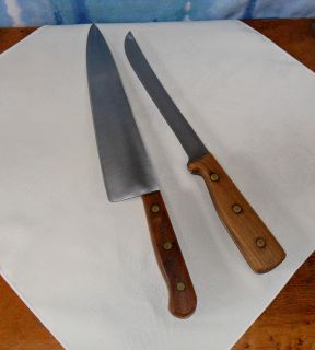 Vintage CHICAGO CUTLERY USA Butcher CHEFS Knife 44S * Walnut Handle 
