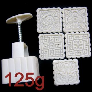 125g Chinese Moon cake Mooncake Square Mold mould 125G Molds 5 stamps
