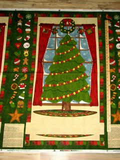 Christmas Ginger Tree Gingerbread Peppermint Advent Calendar Fabric 