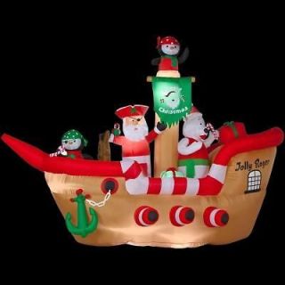 CHRISTMAS SANTA PIRATE SHIP JOLLY ROGER PENGUIN POLAR BEAR AIRBLOWN 