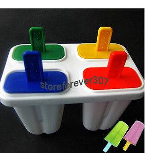 Ice Popsicle Maker Ice Cream Mold Set of 4 Freeze Pops for DIY