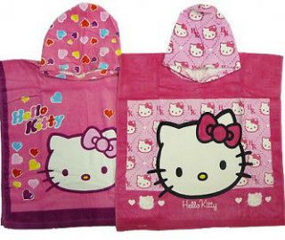 Hello Kitty Poncho Towel girls Childrens Kids Pink Bath Beach Cotton 