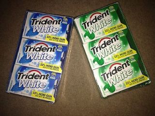 PACKS TRIDENT WHITE SPEARMINT OR PEPPERMINT CHEWING GUM + 2 FREE PACKS 