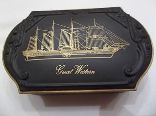 PORCELAIN TRINKET BOX GREAT WESTERN BRITISH SHIP 1980 JOHN PINCHES