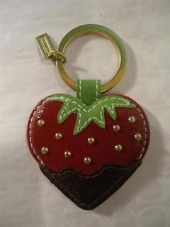 NEW Coach Chocolate Covered Strawberry Pastry Chef Keychain Fob Charm 