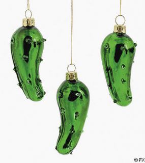Lot of 12 Glass Pickle Ornaments Christmas Tree Decor Party Favor 